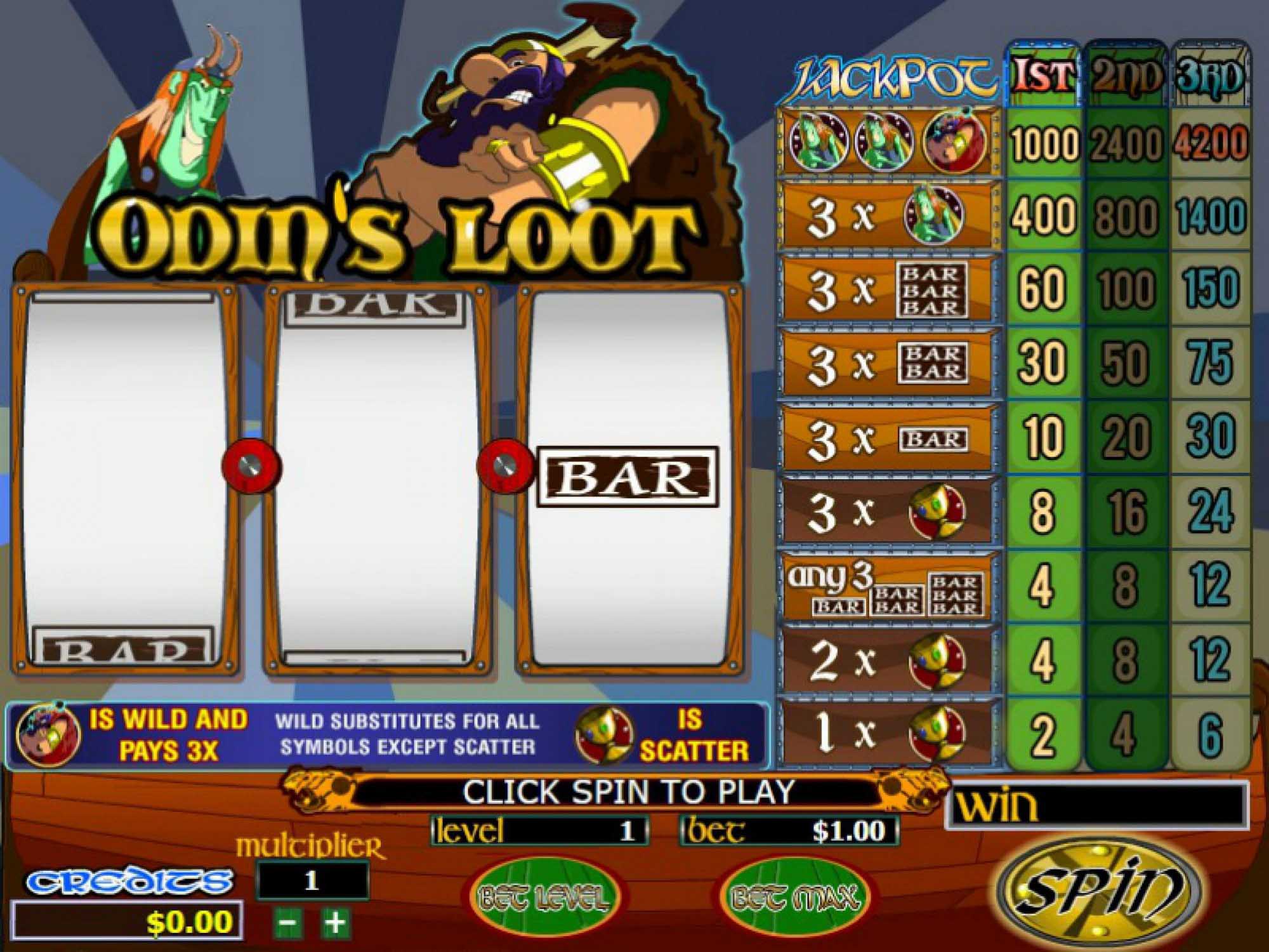 Odin's Loot slot machine screenshot