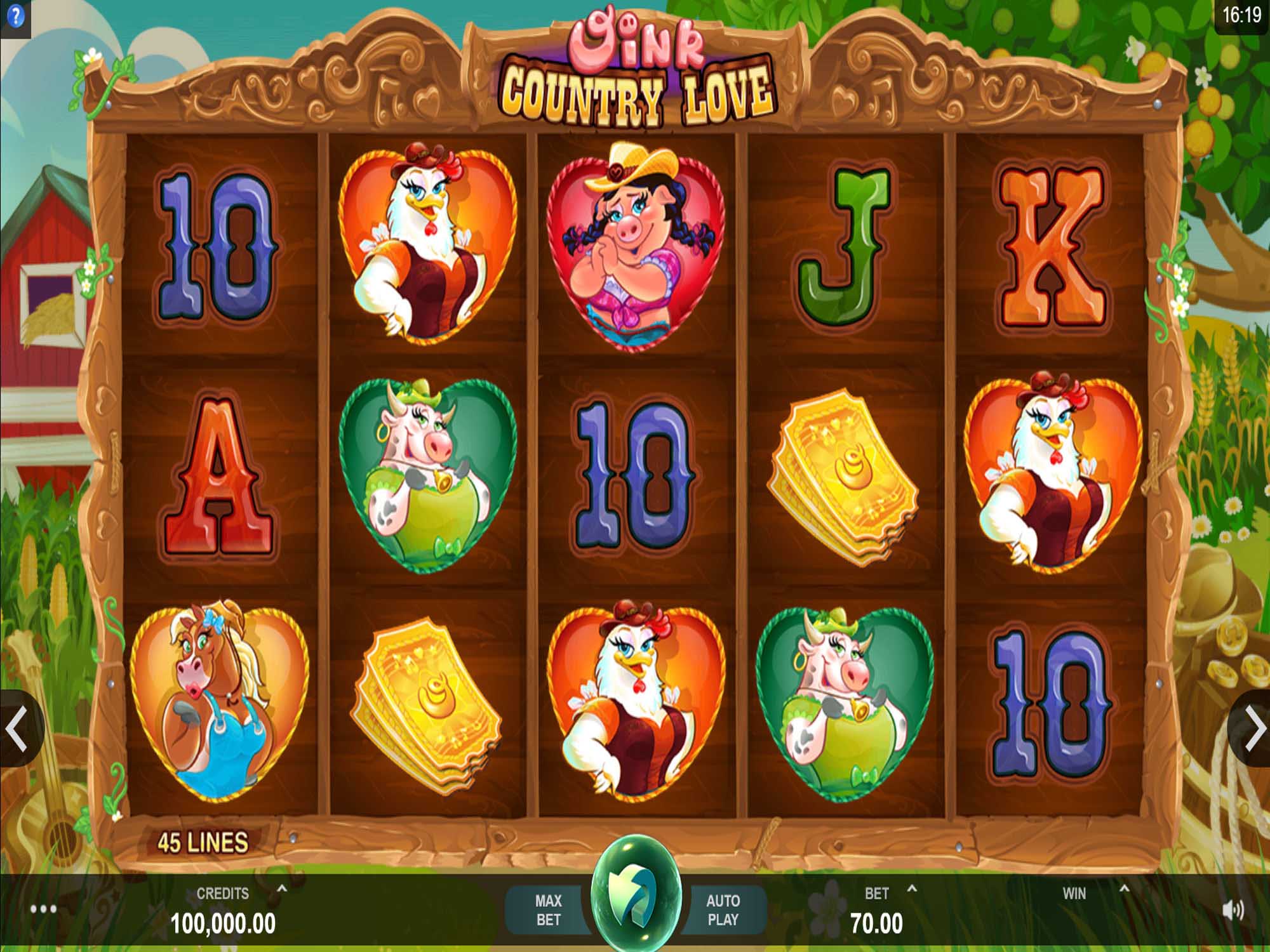 Oink Country Love slot game screenshot