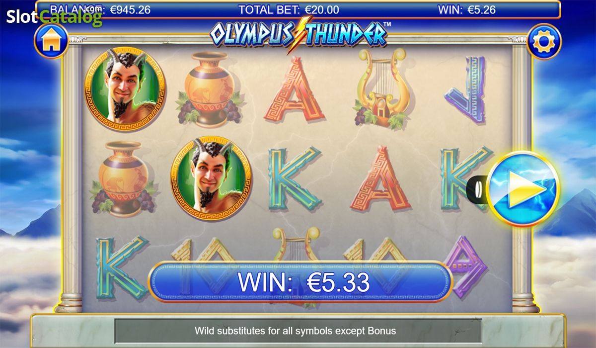 Olympus Thunder video slot machine screenshot