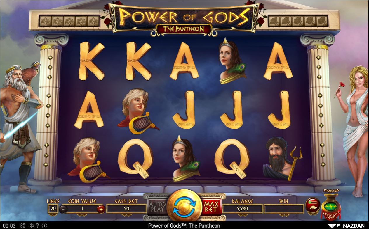 Pantheon video slot game screenshot