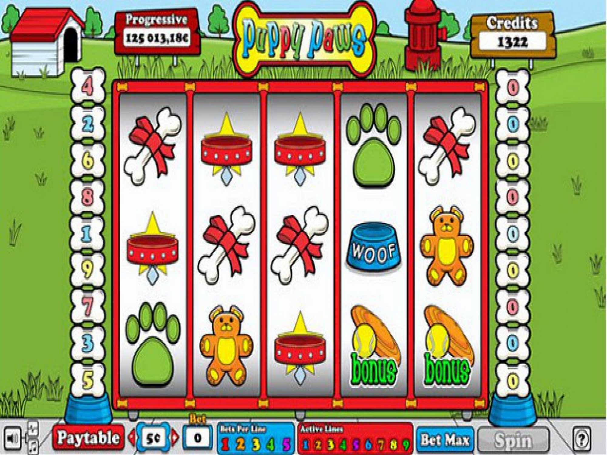 Puppy Paws slot machine screenshot