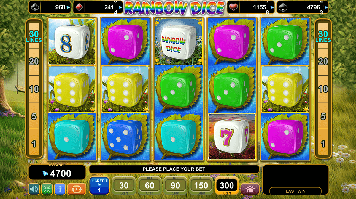 Rainbow Dice slot machine screenshot