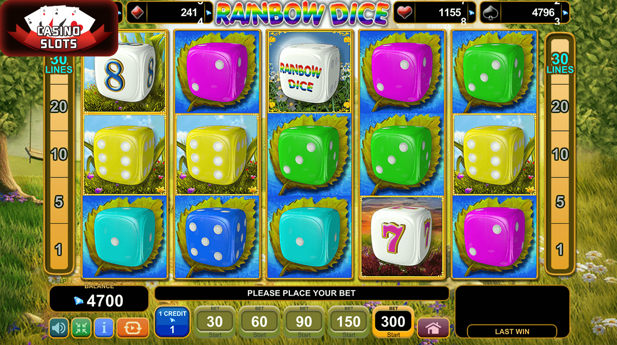 Rainbow Dice video slot game screenshot