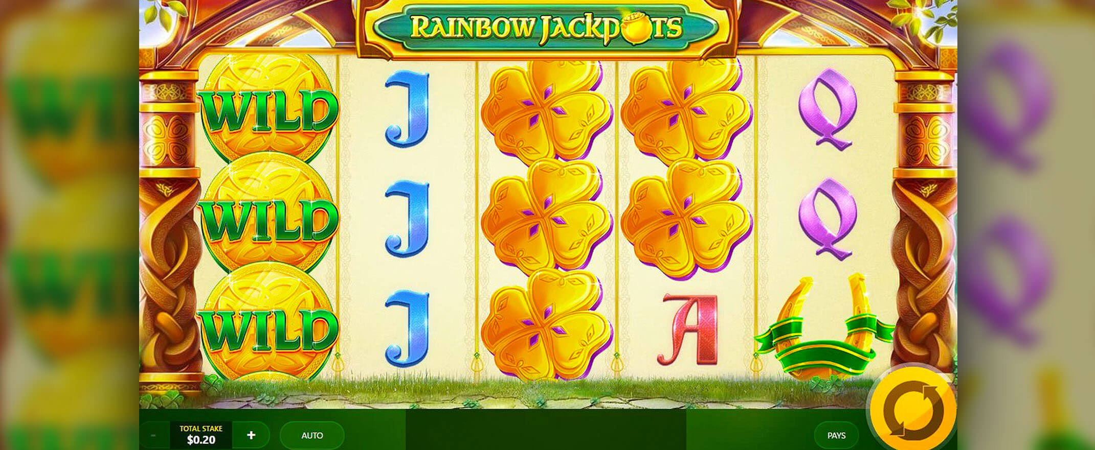 Rainbow Jackpots slot machine screenshot