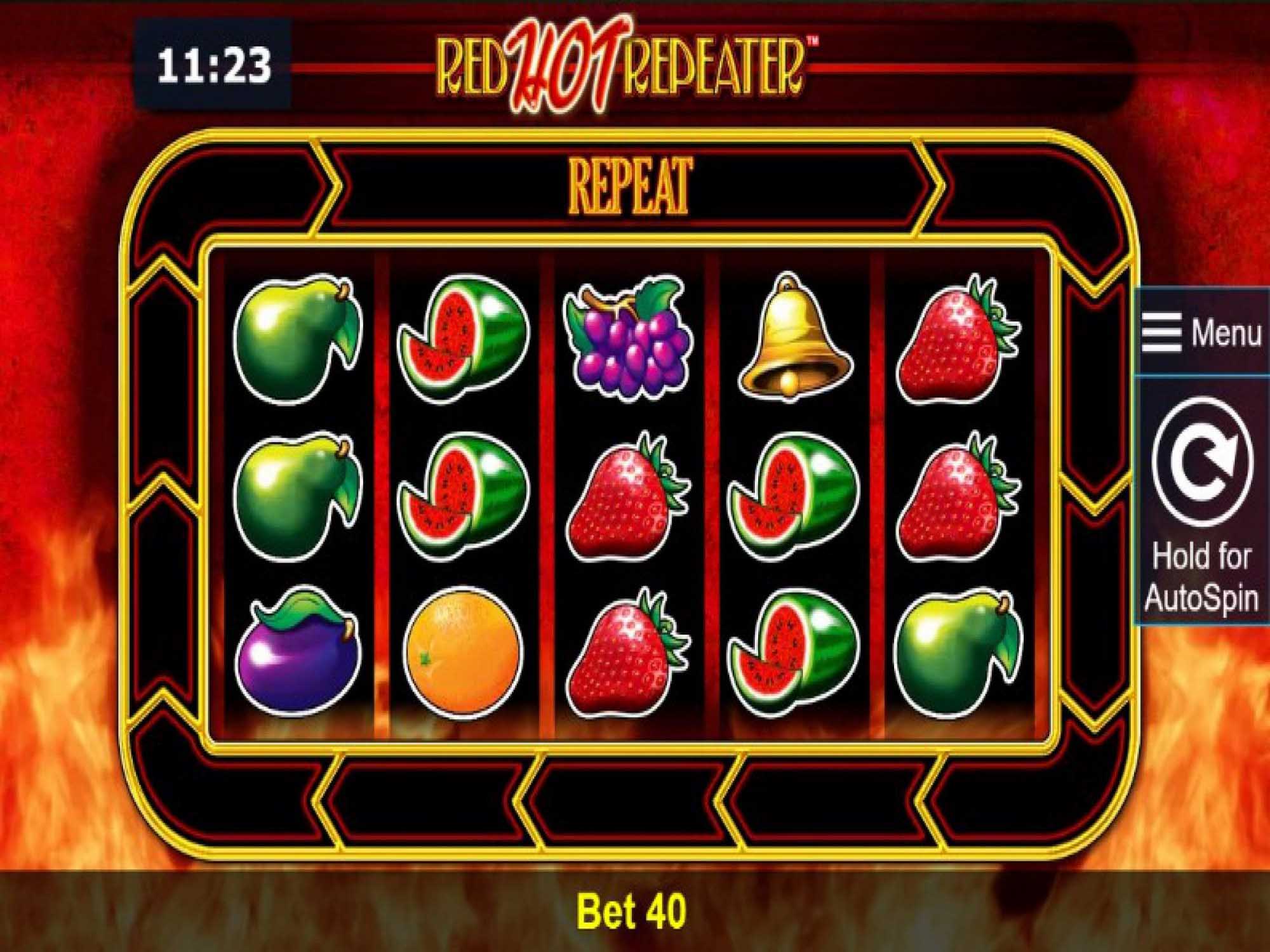 Red Hot Repeater video slot machine screenshot