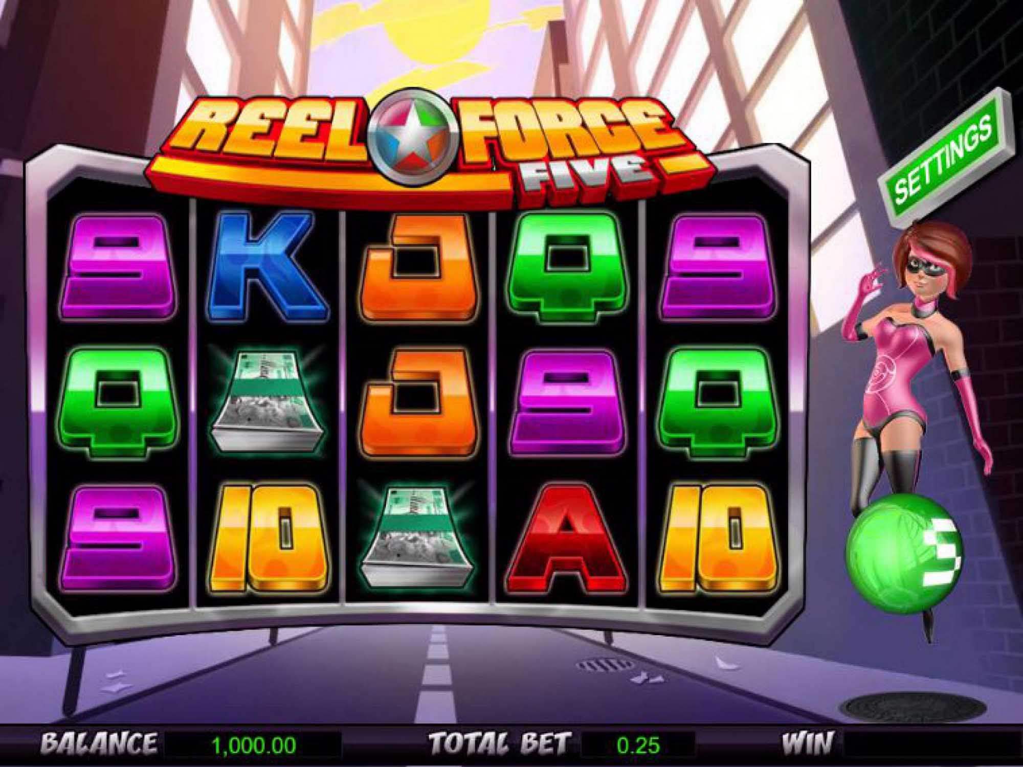 Reel Force Five video slot game screenshot