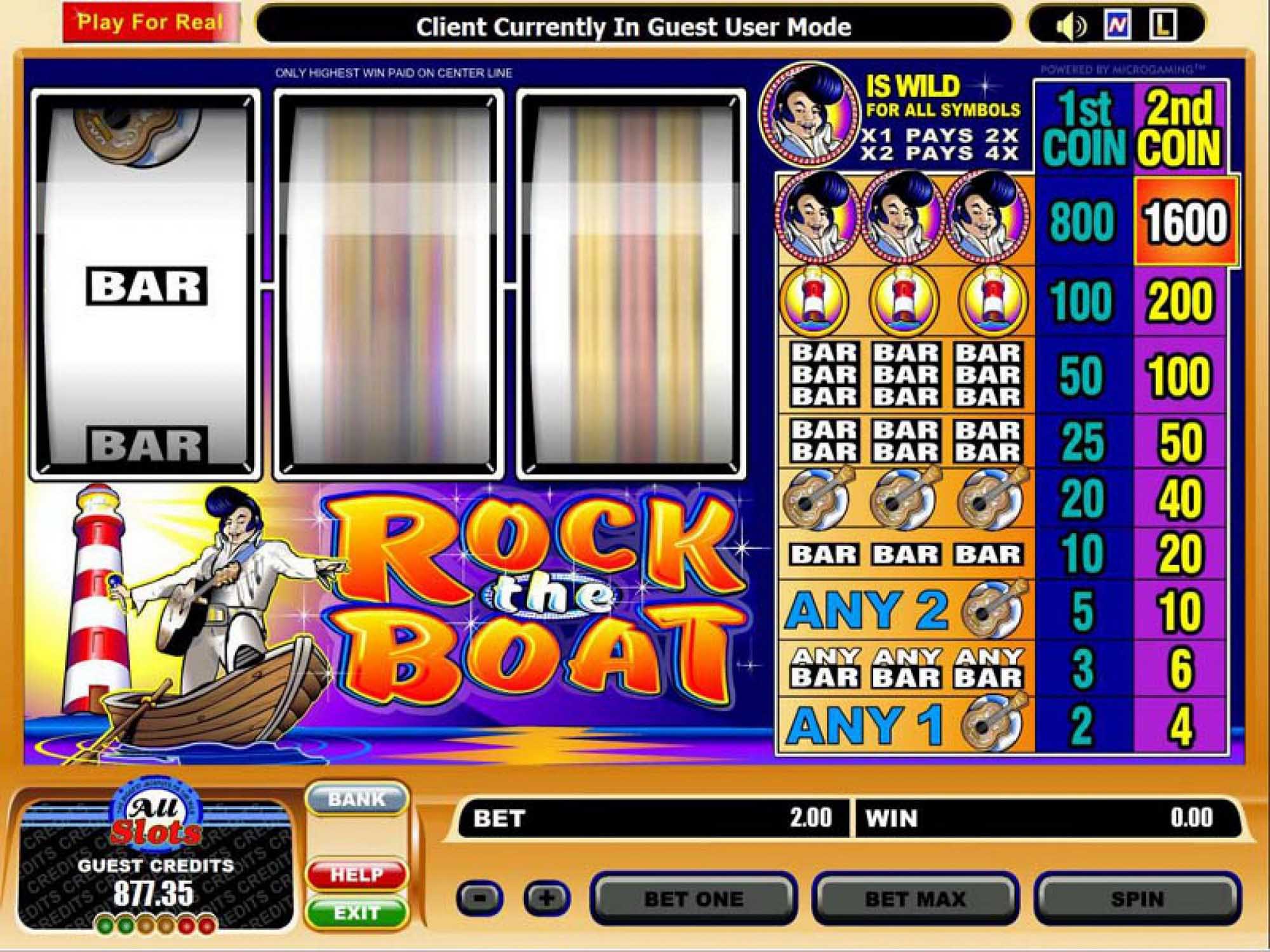 Rock the Boat video slot game screenshot