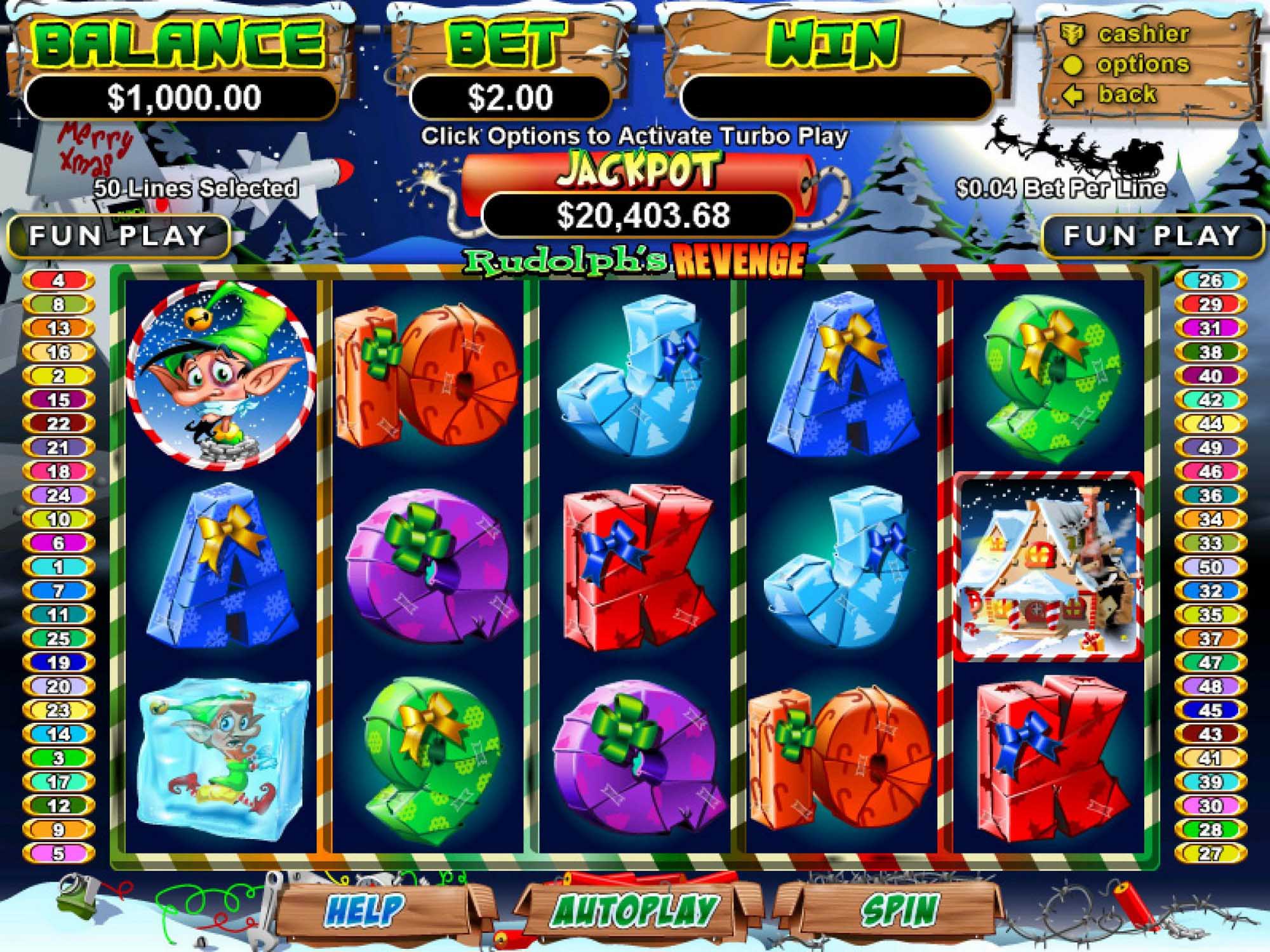 Rudolph's Revenge slot game screenshot