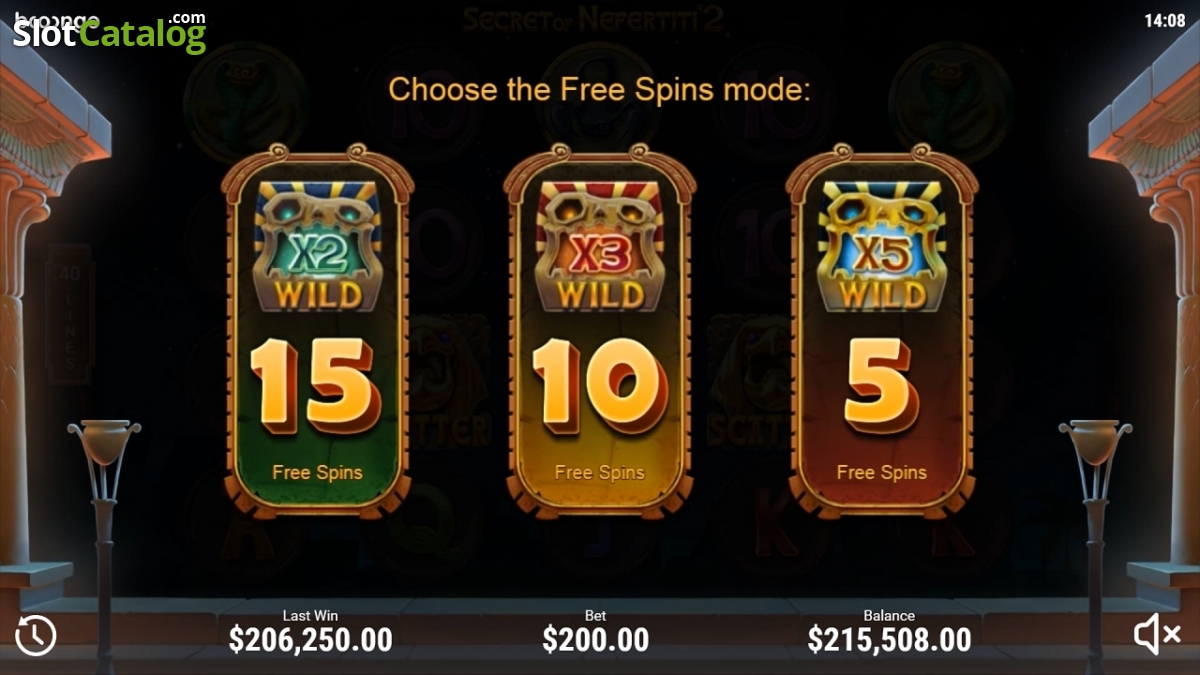 Secret of Nefertiti video slot game screenshot