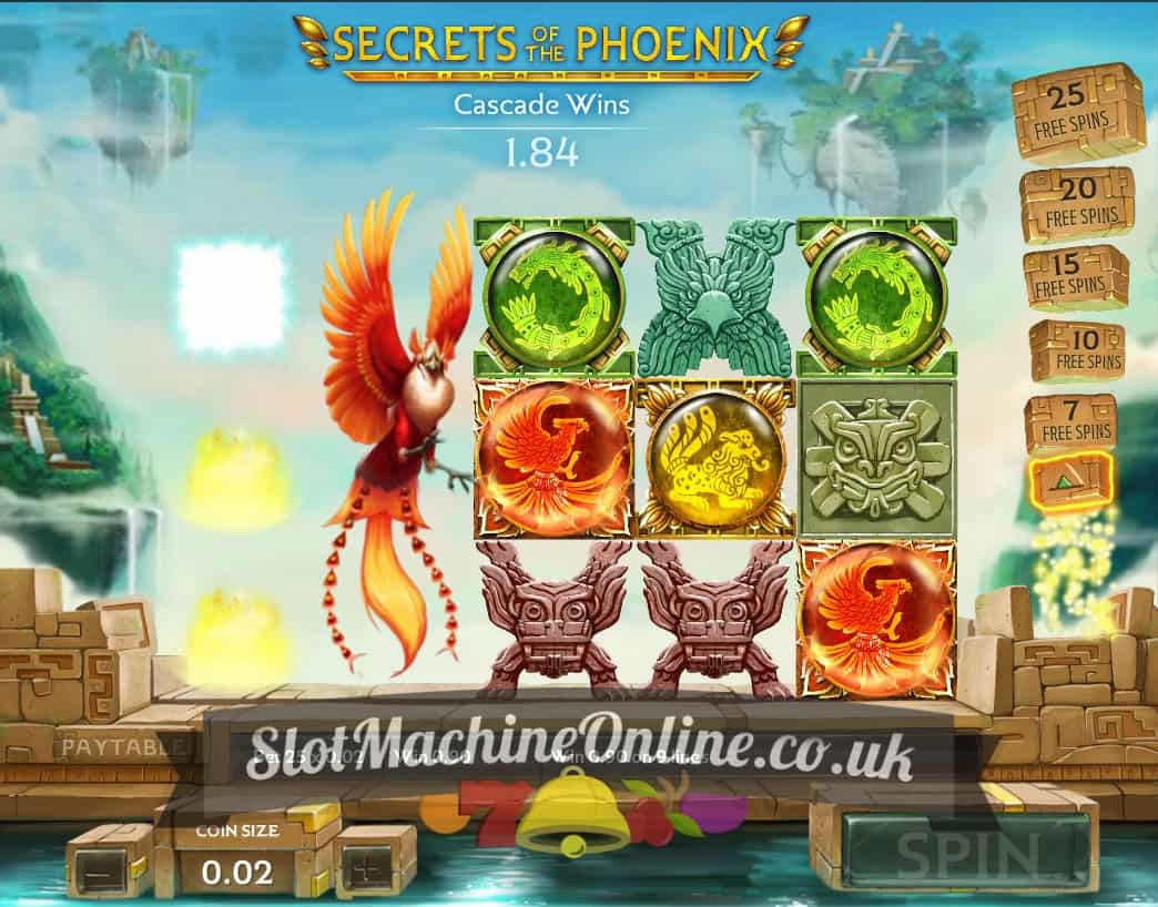 Secrets of the Phoenix slot machine screenshot