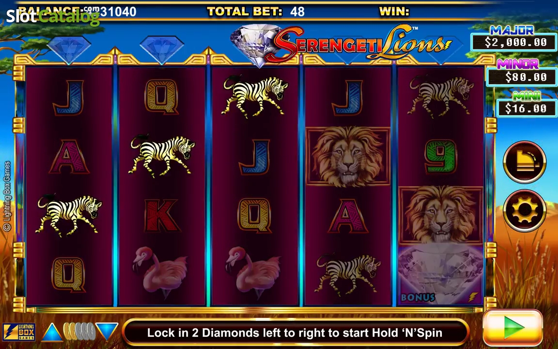 Serengeti Lions Stellar Jackpots video slot machine screenshot