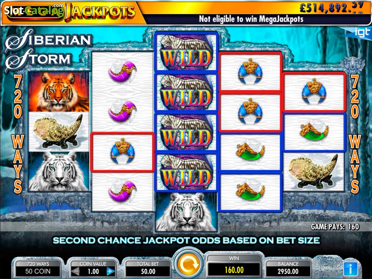 Siberian Storm Mega Jackpots video slot machine screenshot