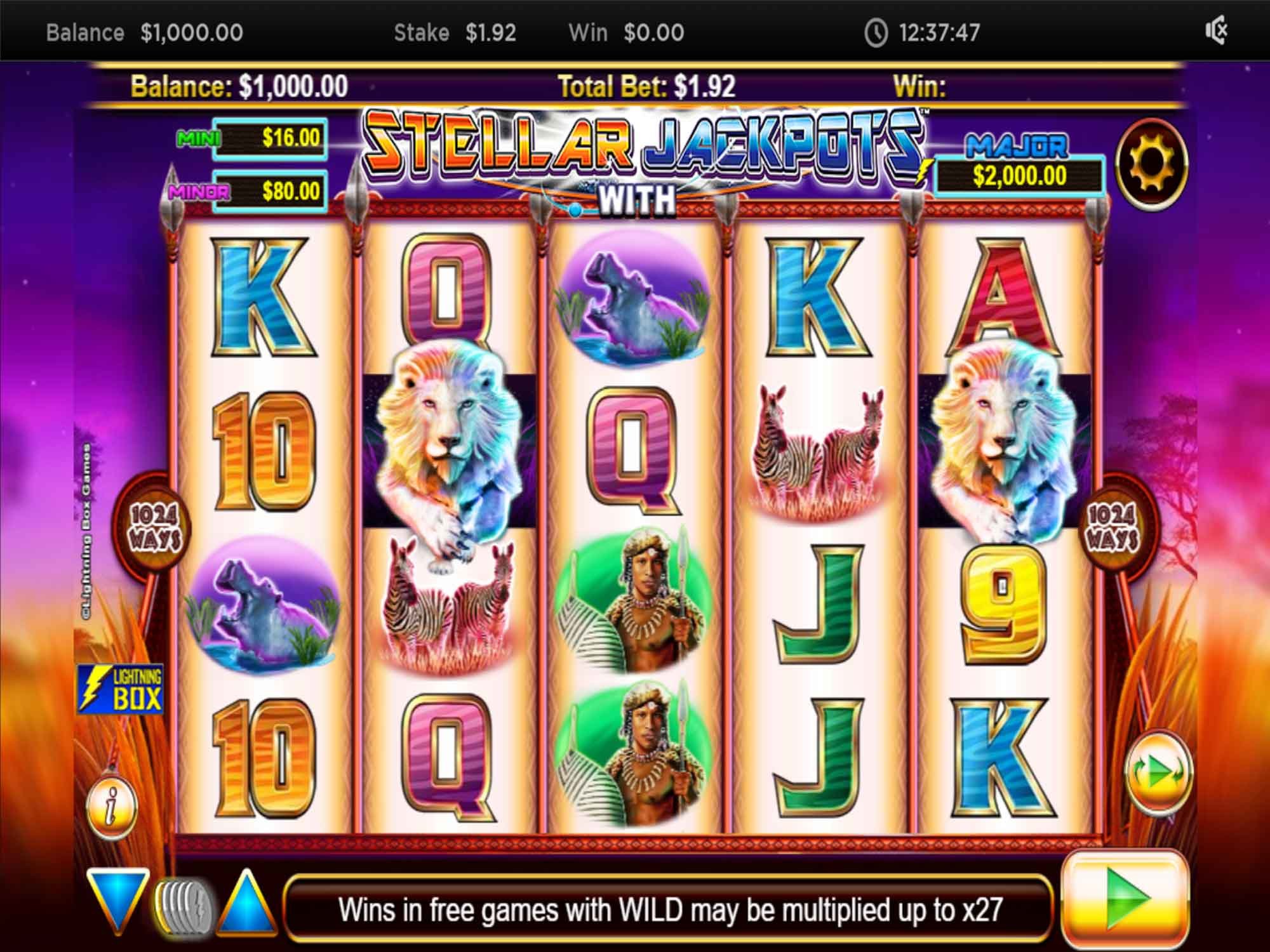 Silver Lion slot machine screenshot