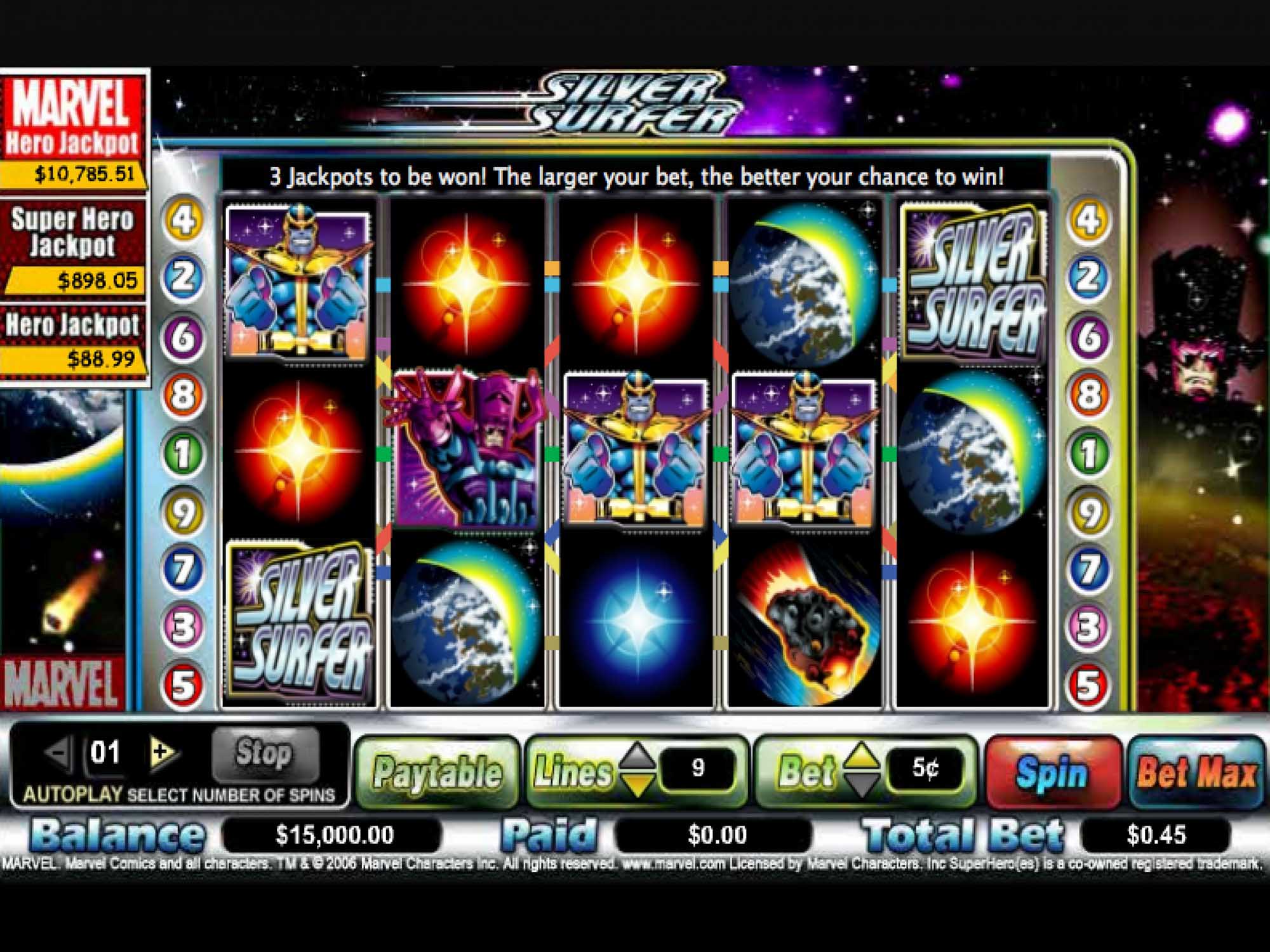 Silver Surfer slot game screenshot