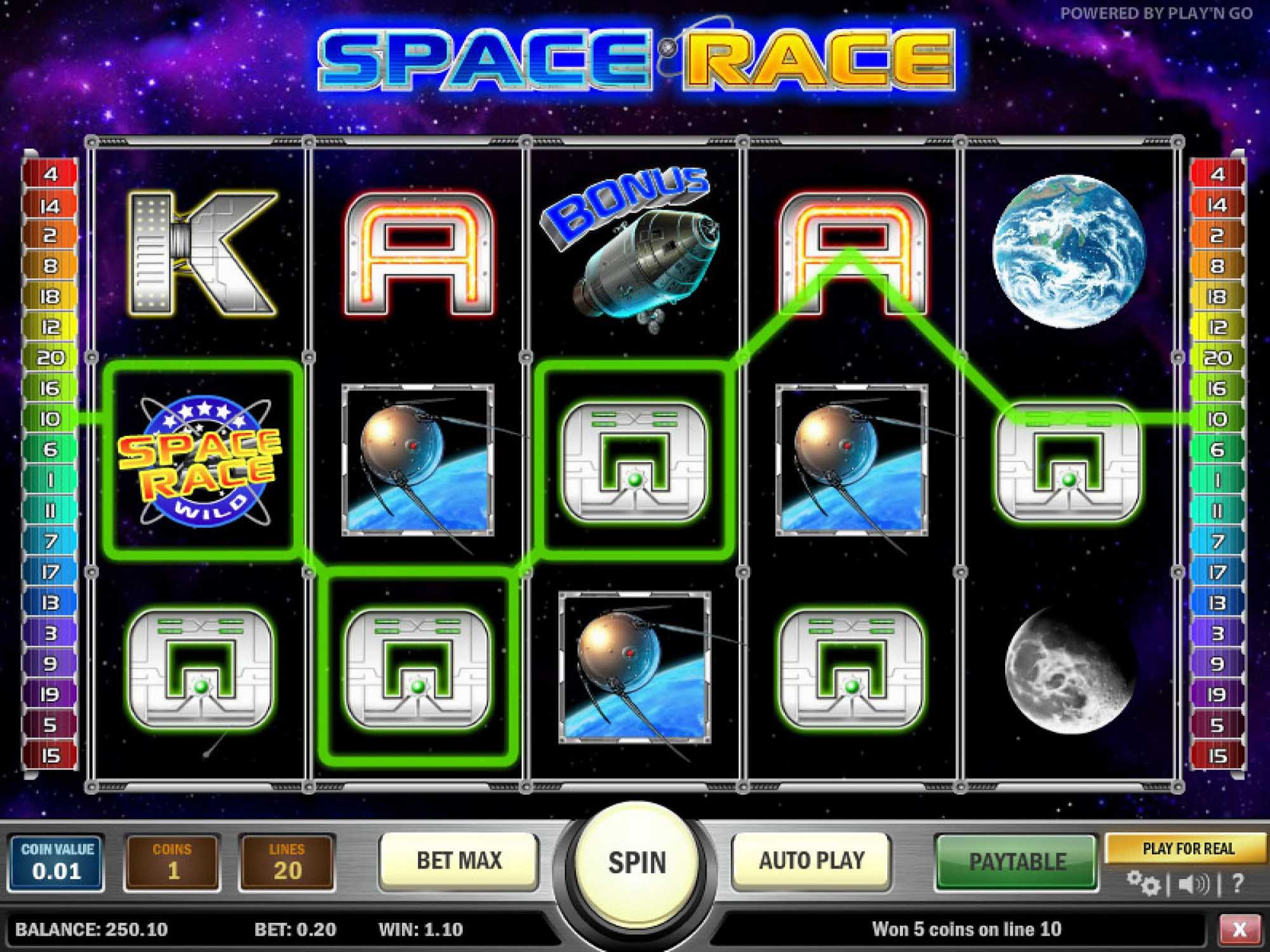 Space Race video slot game screenshot