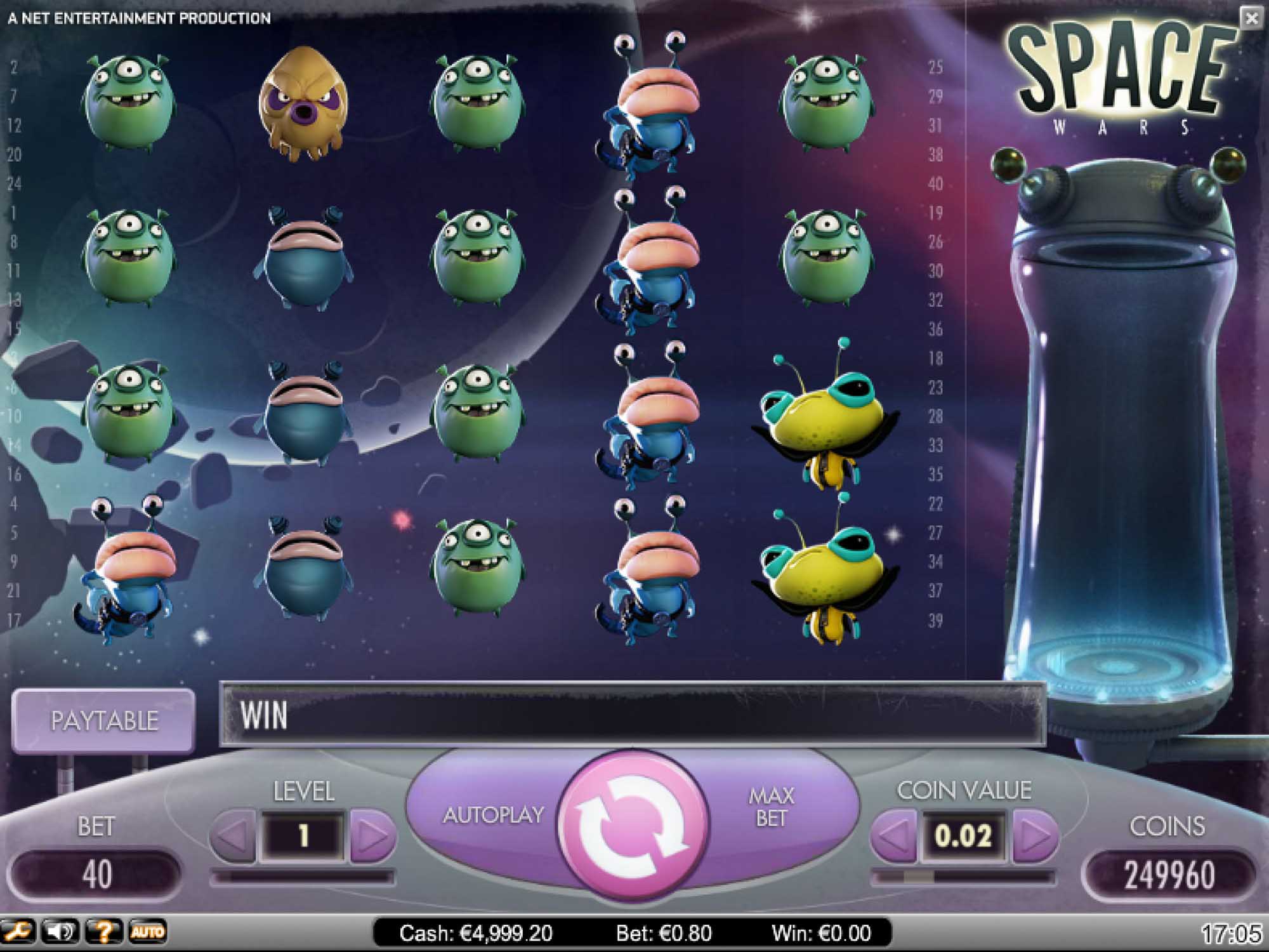 Space Wars slot machine screenshot