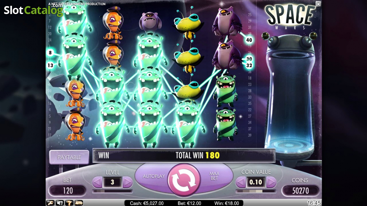 Space Wars video slot game screenshot