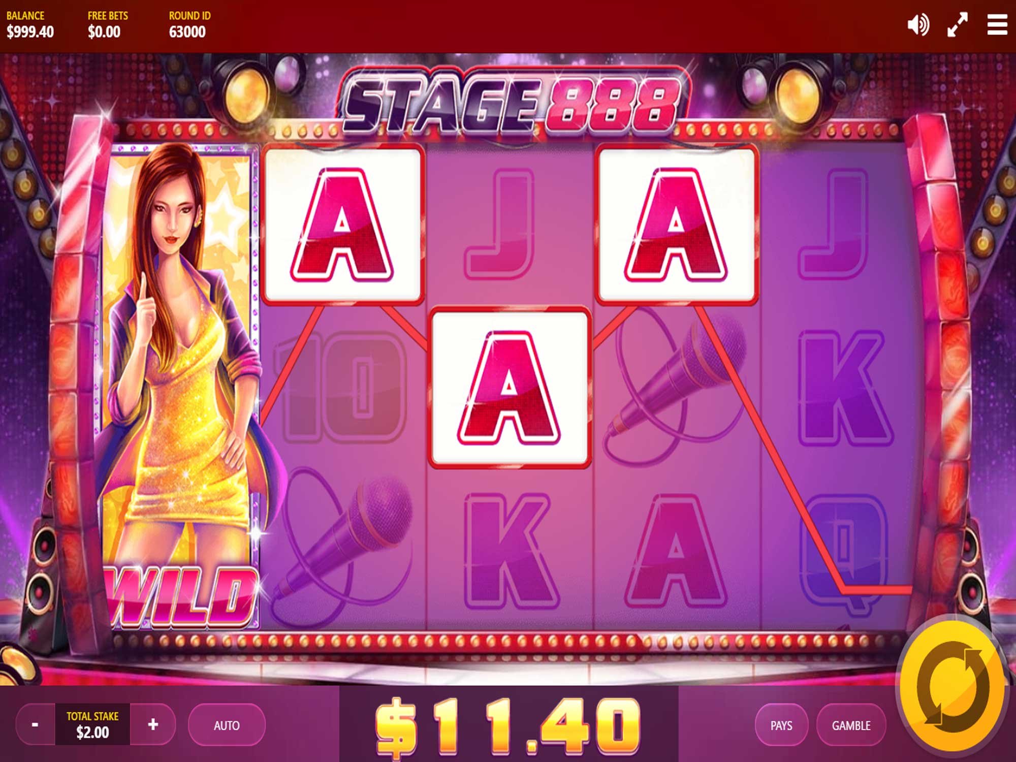 Stage 888 slot game screenshot