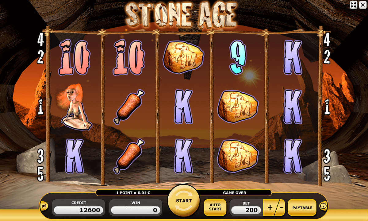 Stone Age video slot machine screenshot