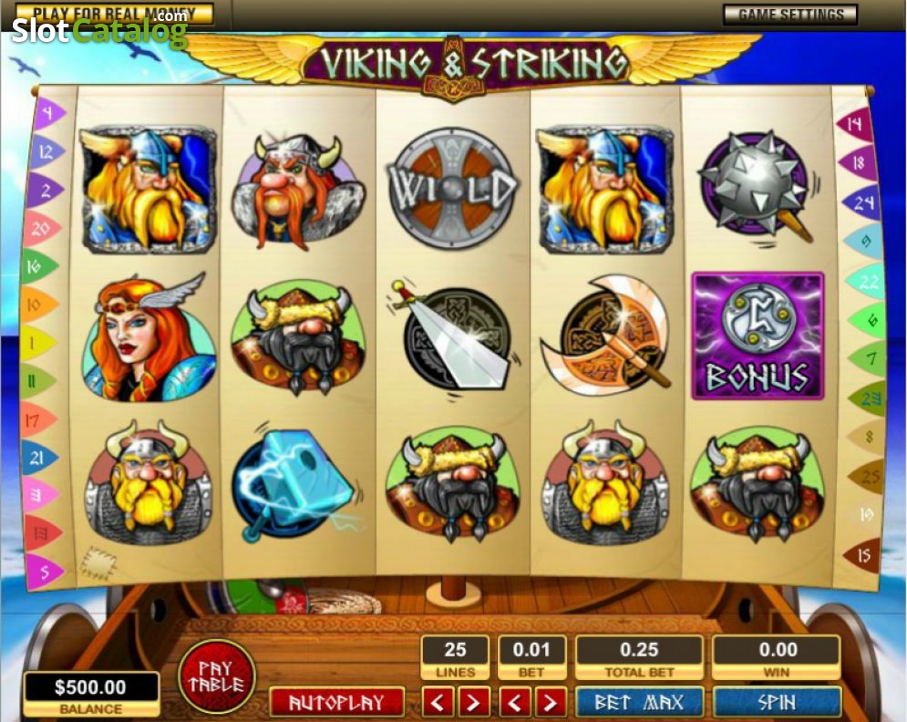 Striking Viking video slot machine screenshot