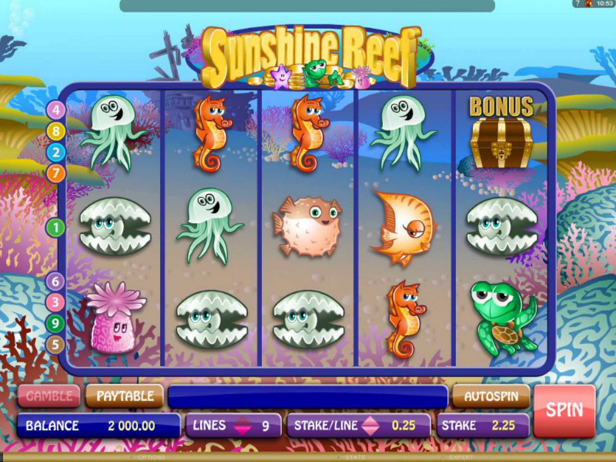 Sunshine Reef slot machine screenshot