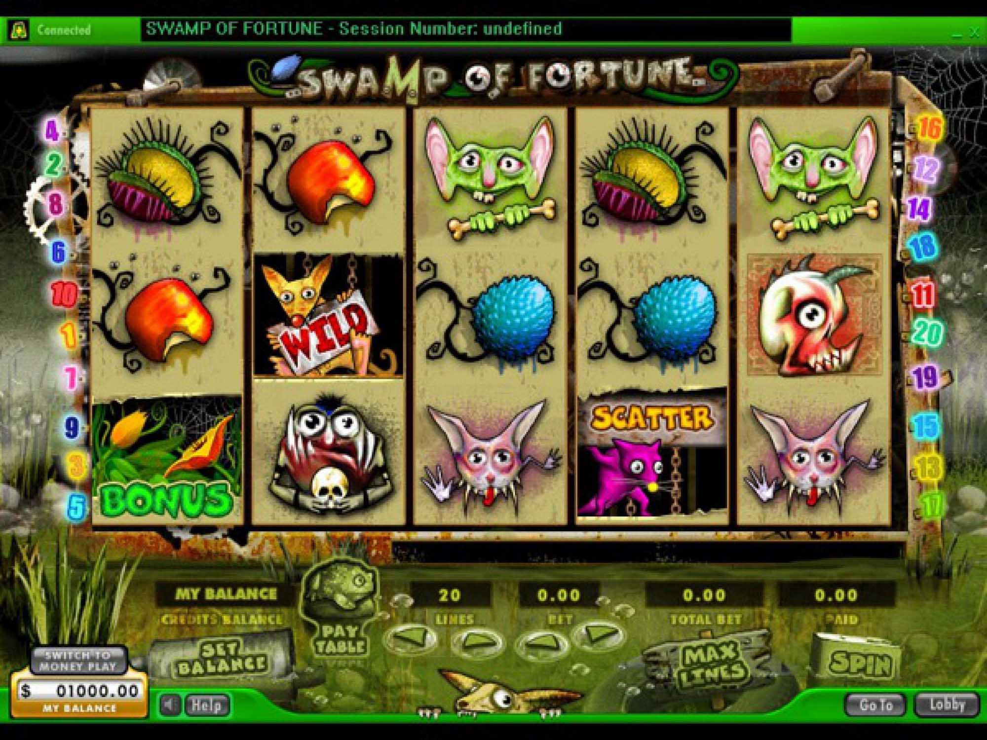 Swamp of Fortune video slot machine screenshot