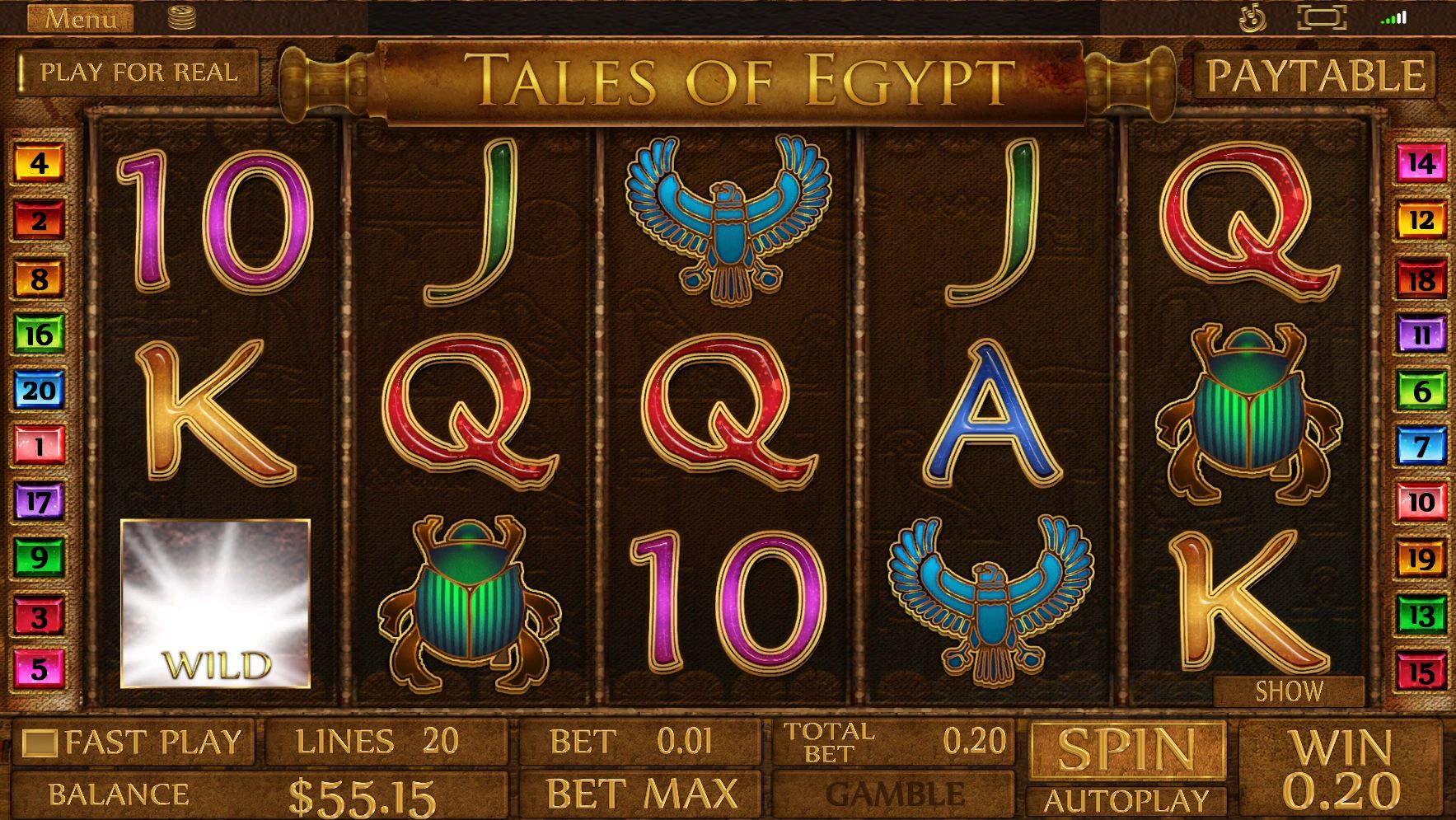 Tales Of Egypt video slot game screenshot