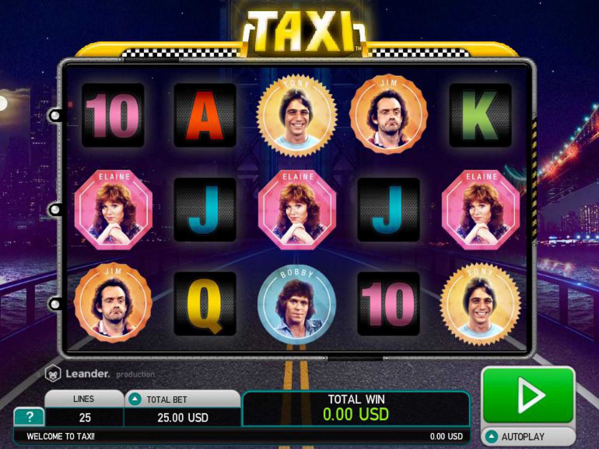 Taxi video slot game screenshot