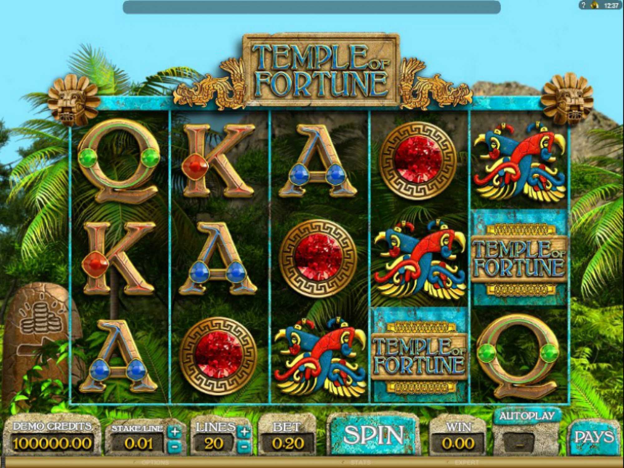 Temple of Fortune video slot game screenshot