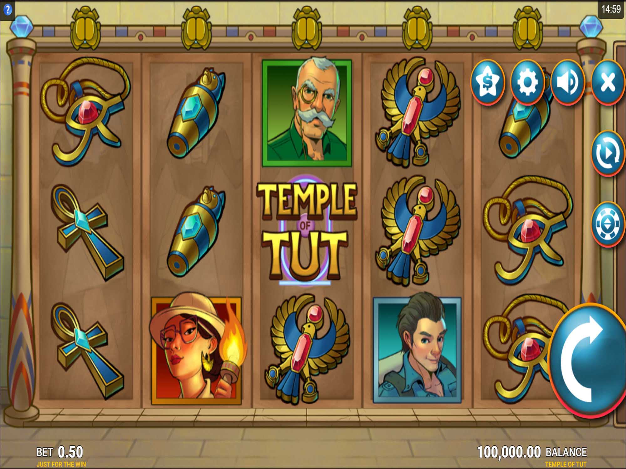 Temple of Tut slot machine screenshot