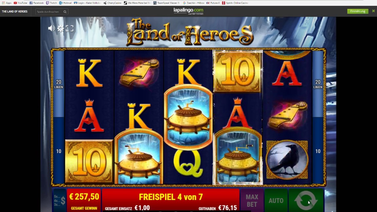 The Land of Heros video slot machine screenshot