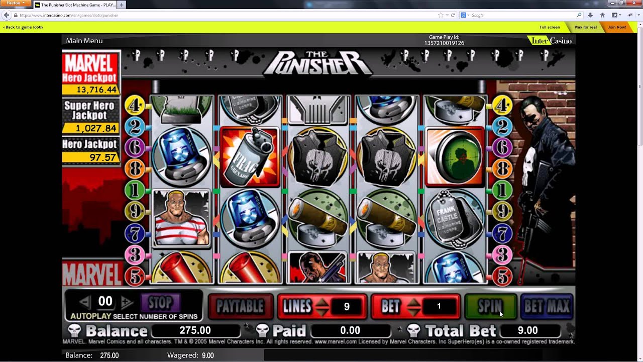 The Punisher slot game screenshot