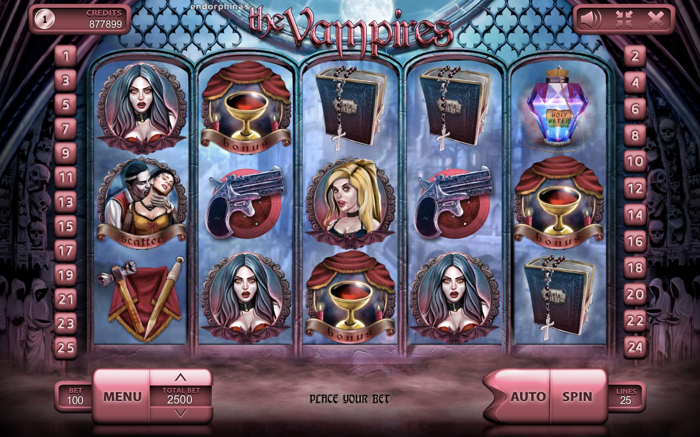 The Vampires video slot game screenshot