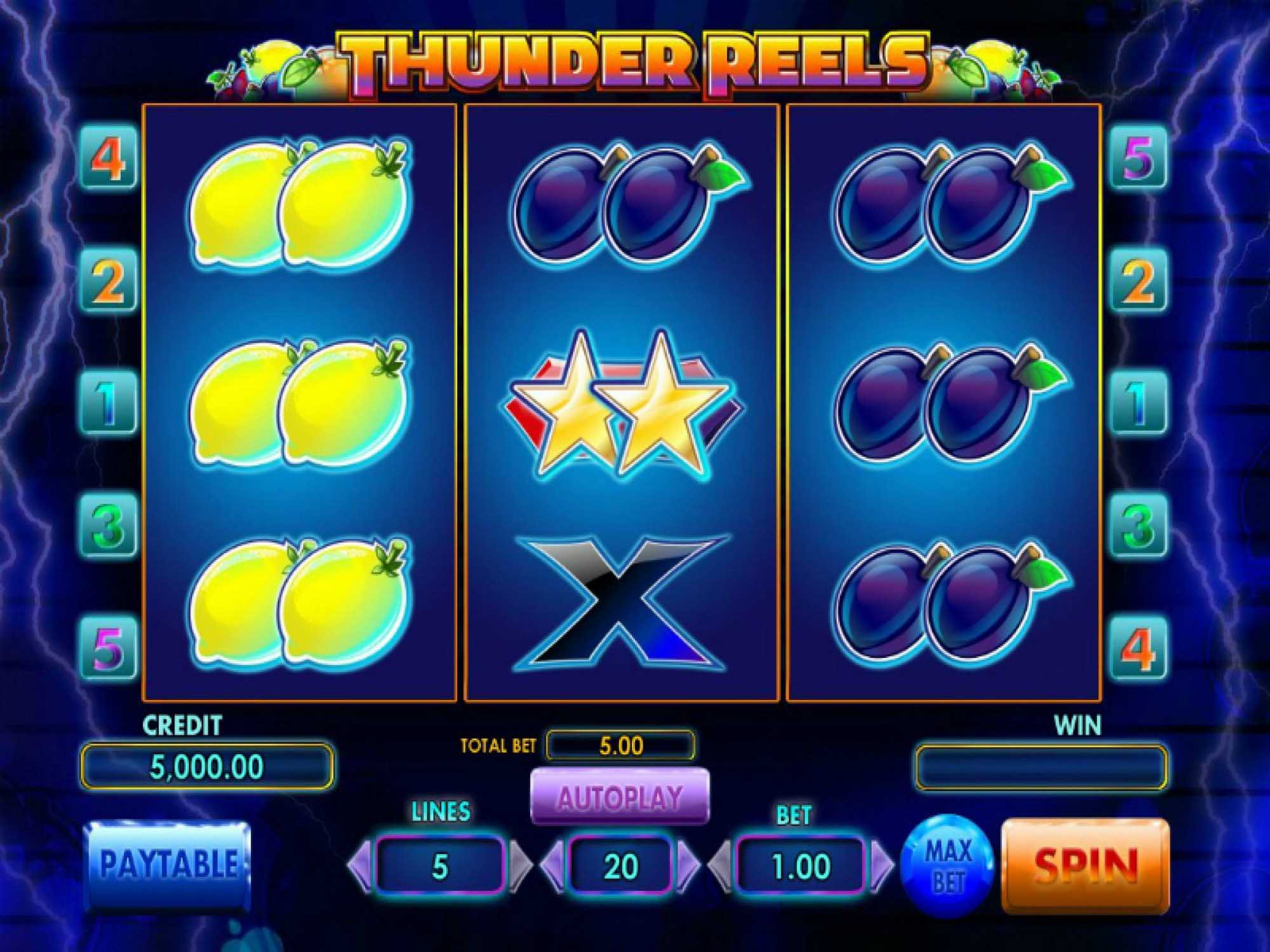 Thunder Reels video slot game screenshot