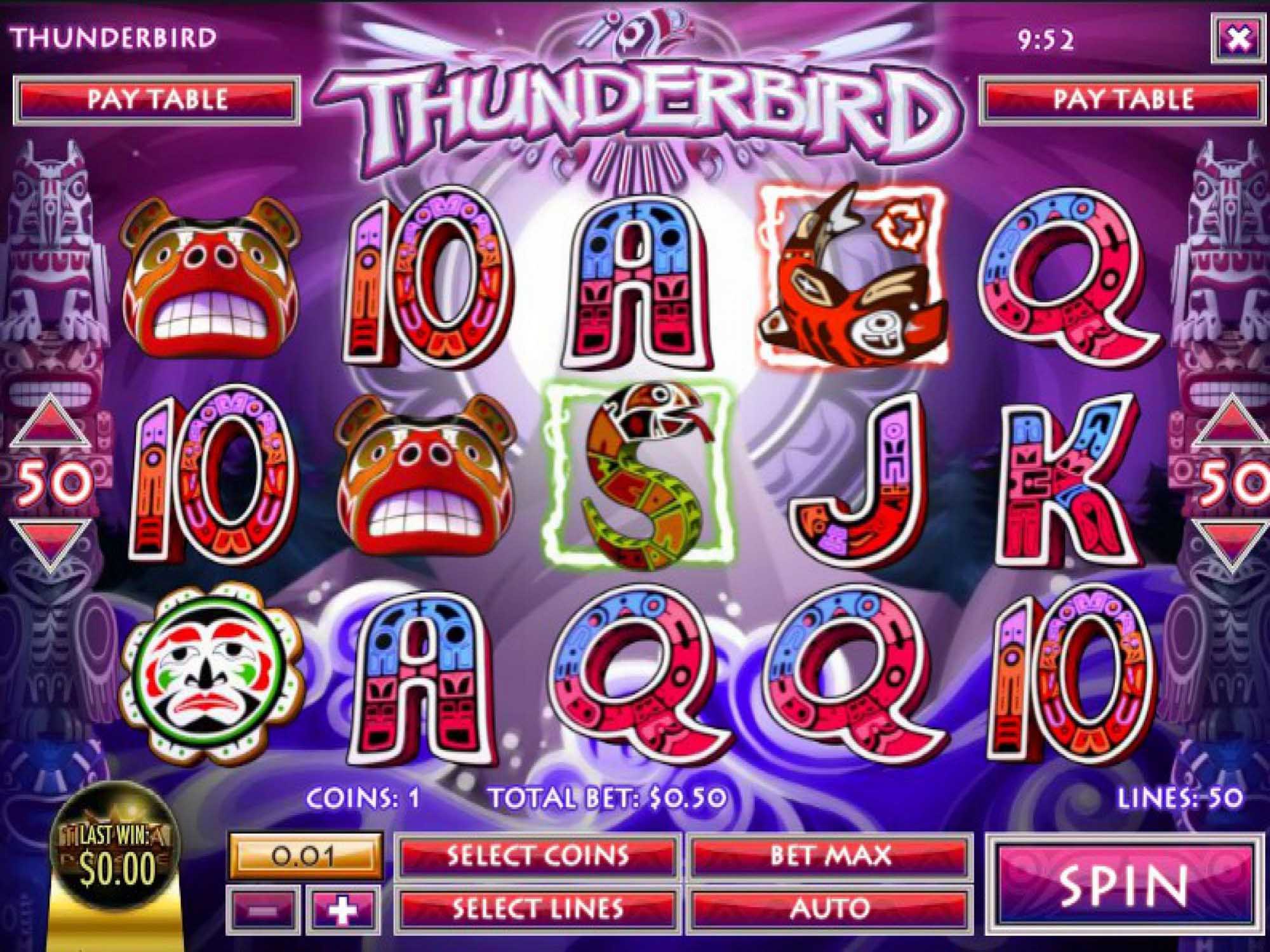 Thunderbird Spirit slot machine screenshot