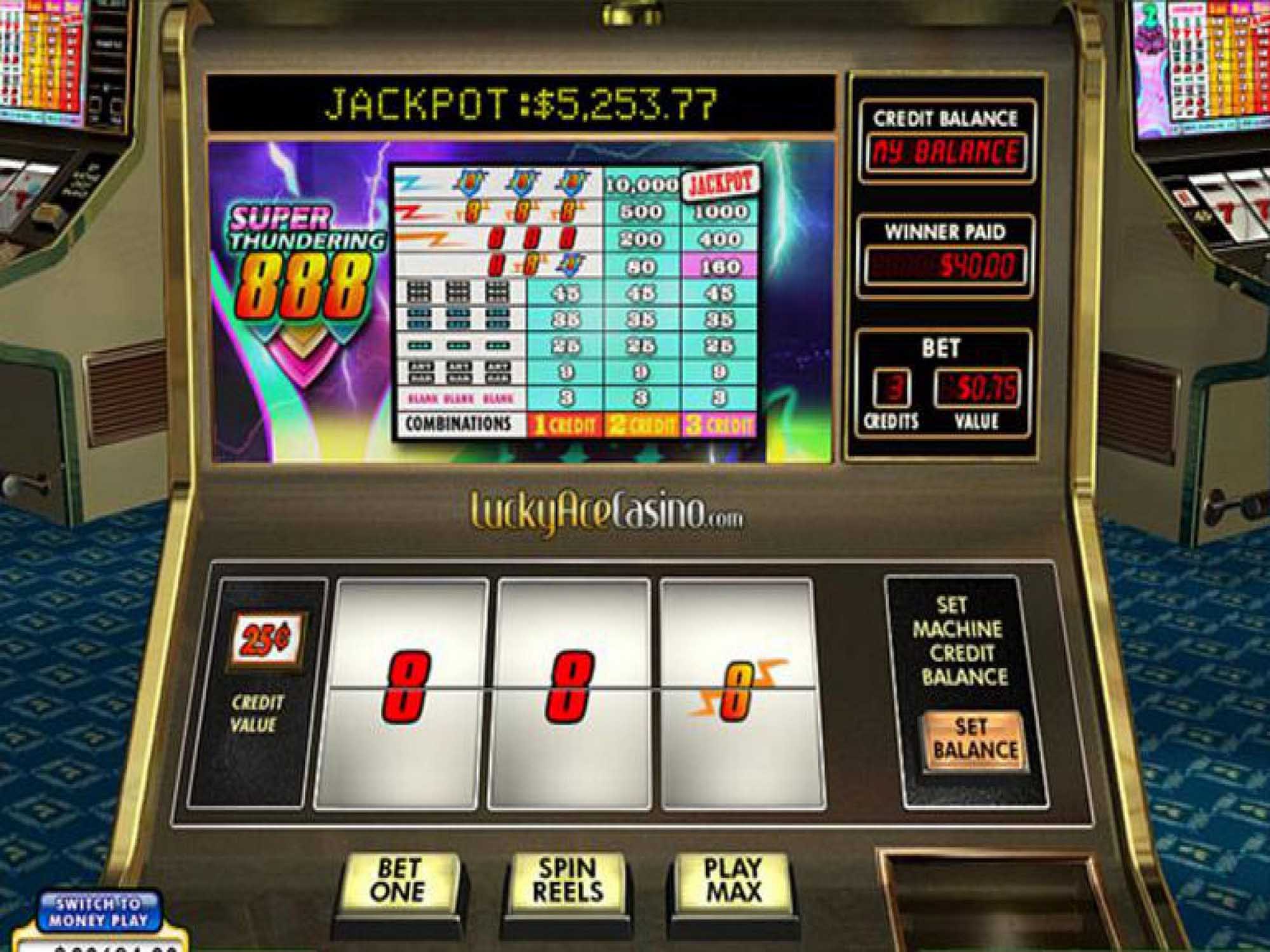 Thundering 888 slot game screenshot