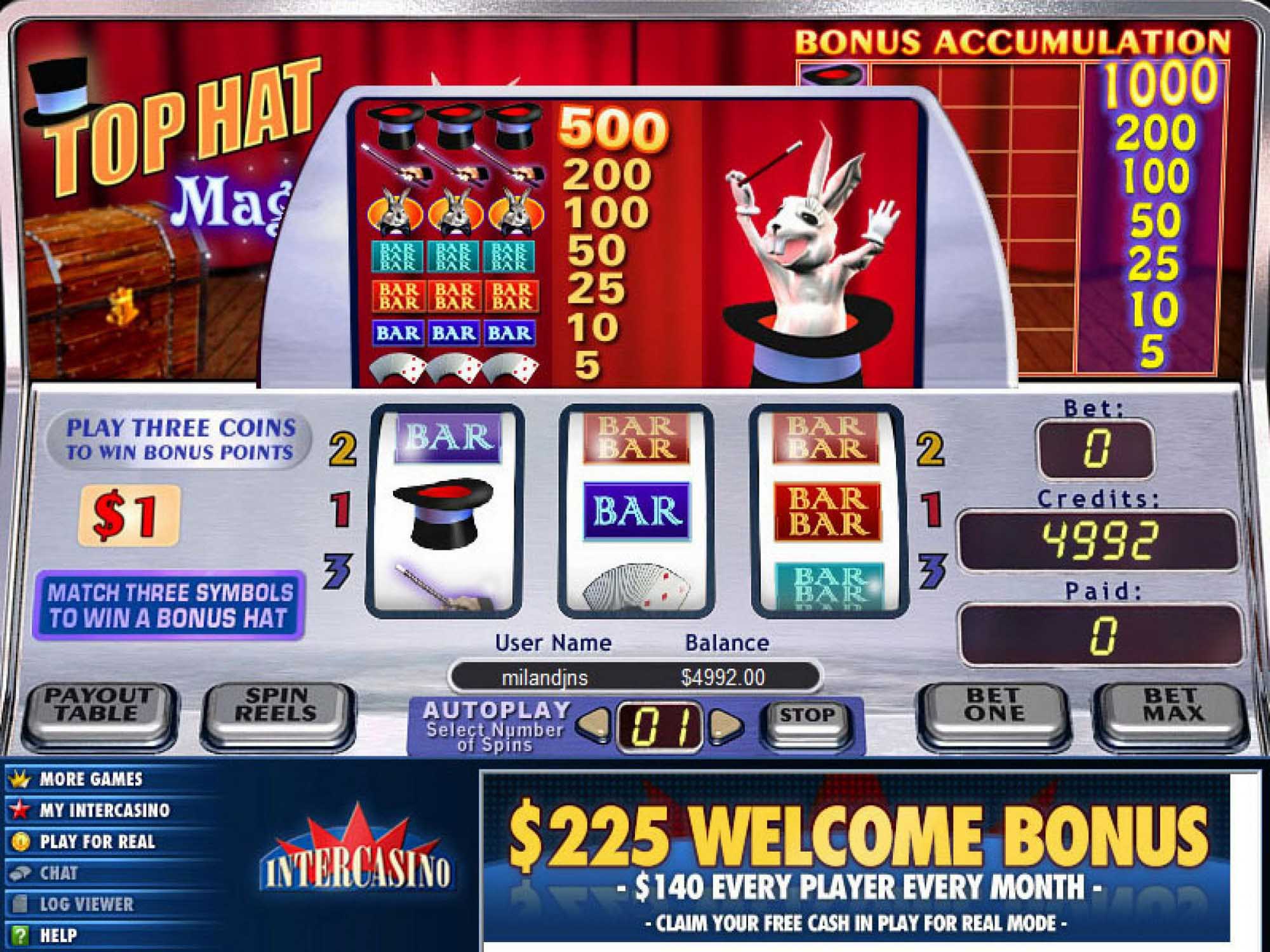 Top Hat Magic video slot game screenshot