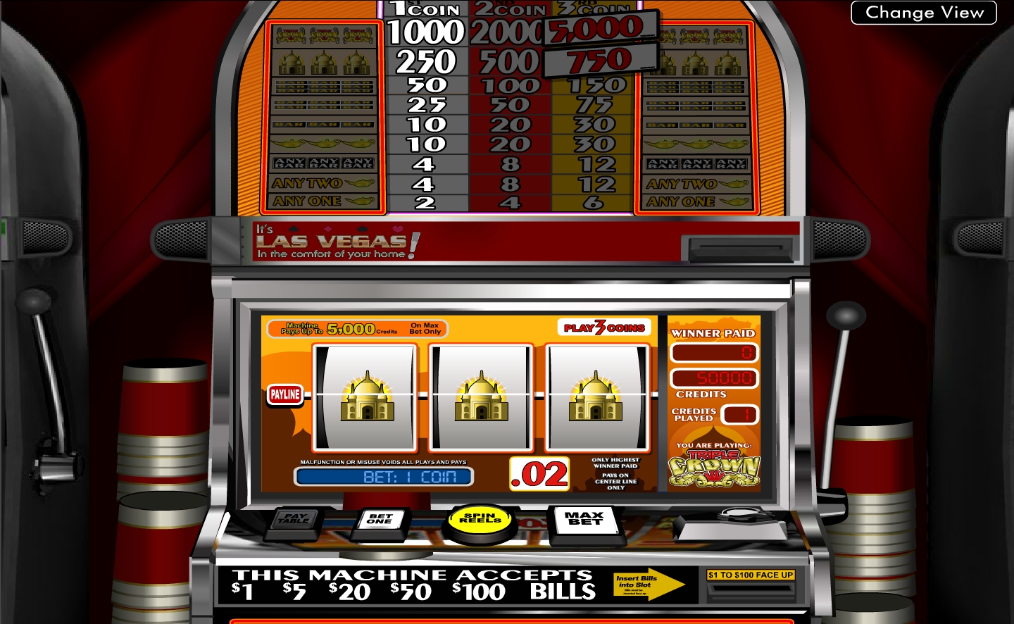 Triple Crown video slot machine screenshot