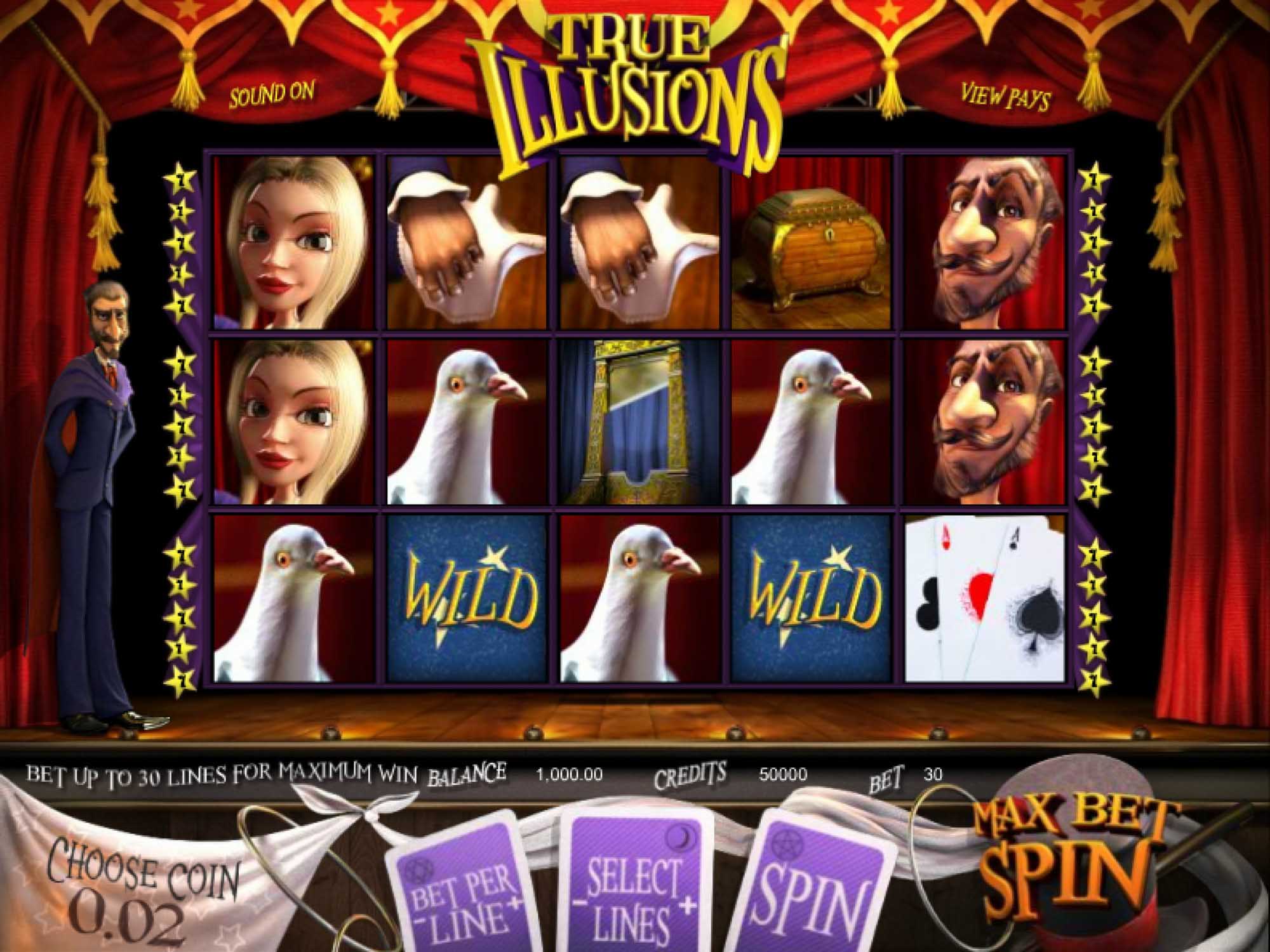 True Illusions video slot machine screenshot