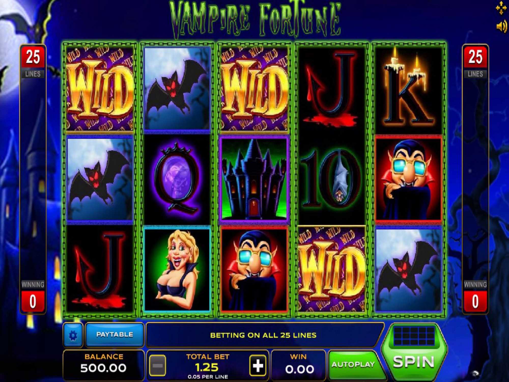 Vampire Fortune video slot game screenshot