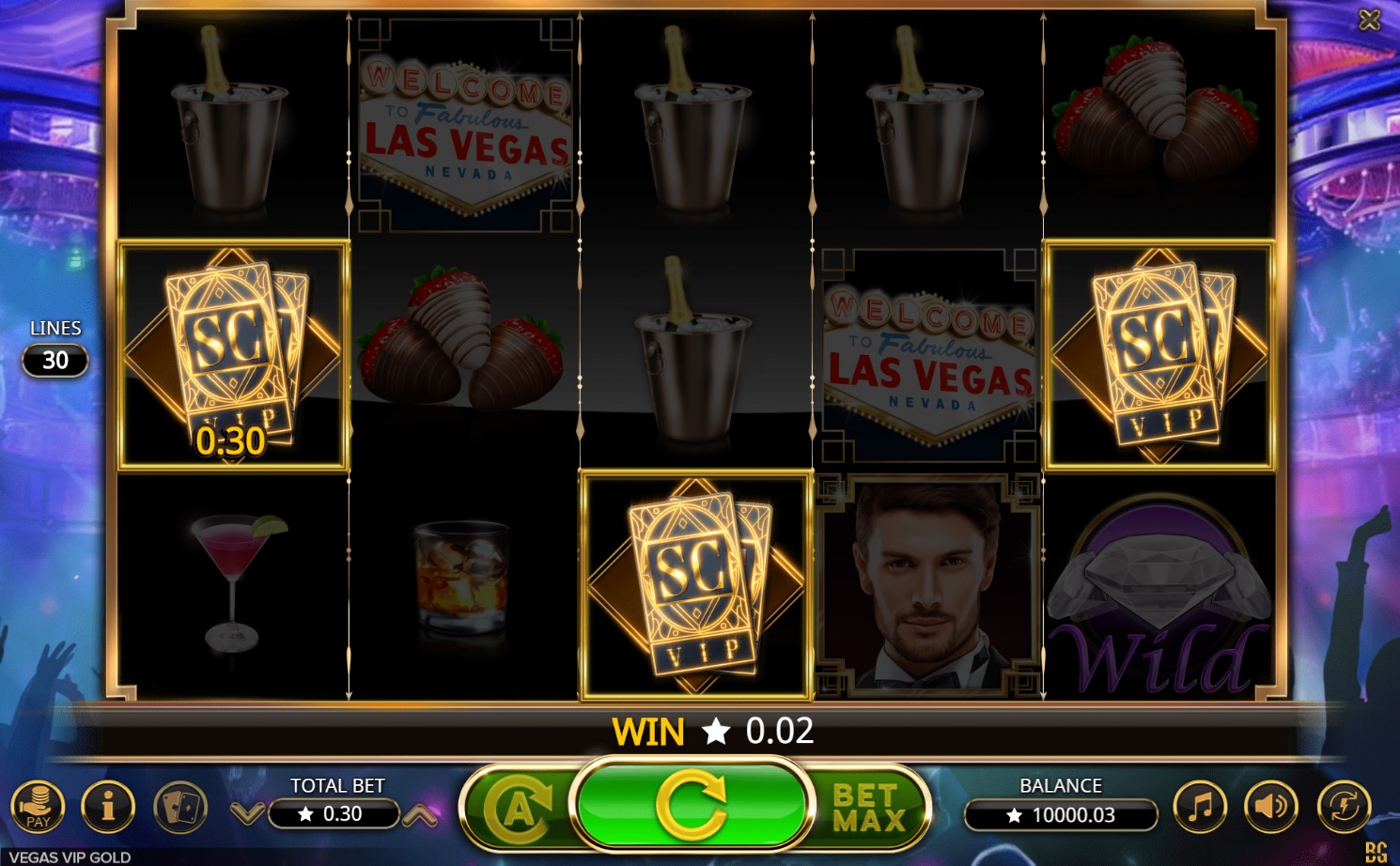 Vegas VIP Gold video slot game screenshot