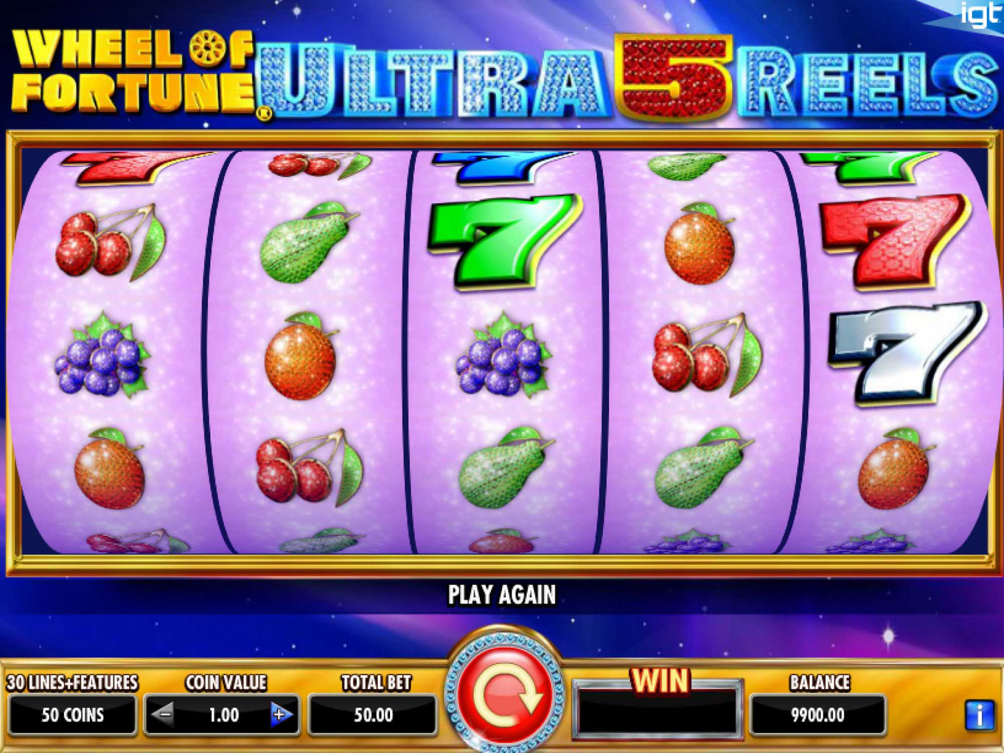 Wheel of Fortune: Ultra 5 Reels video slot machine screenshot