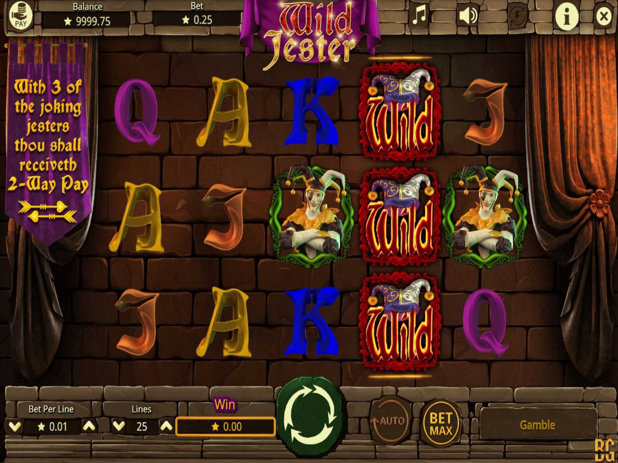 Wild Jester video slot game screenshot