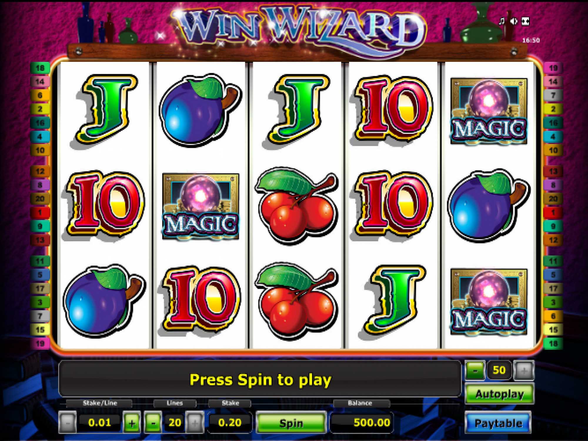 Win Wizard slot game screenshot