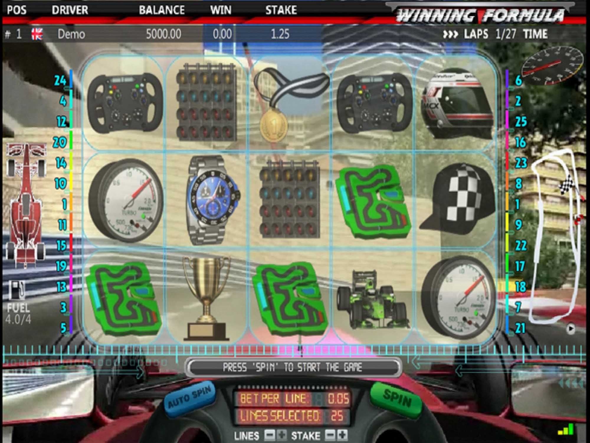 Winning Formula video slot game screenshot