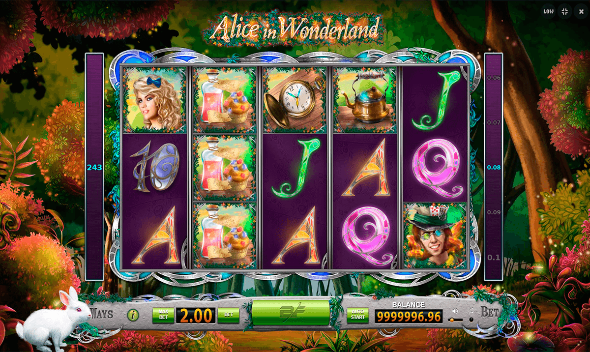 Wonderland video slot machine screenshot